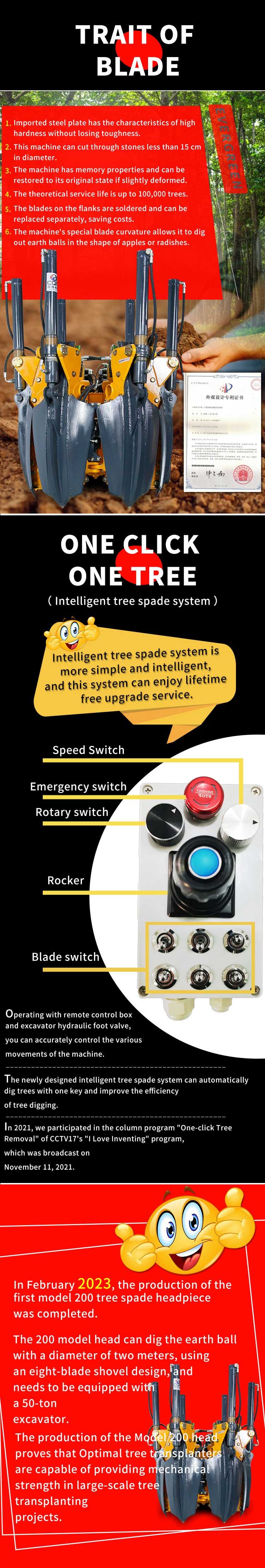 50CM Excavator Type Tree Spade 50CM Excavator Type Tree Spade